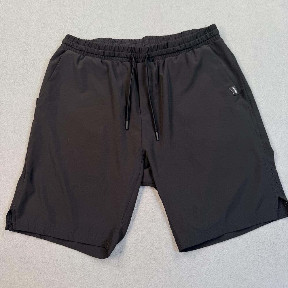 UNRL Shorts Mens Large Black 9 Inseam Athletic Stretch Running Training Gym